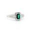 Ring Pave Band .50ctw Round Diamonds .35ct Emerald 14kw sz6 8.5mm 124060176