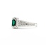 Ring Pave Band .50ctw Round Diamonds .35ct Emerald 14kw sz6 8.5mm 124060176