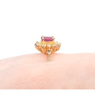 Ring Halo .24ctw Round Diamonds .65ct Ruby 14ky Sz8 2.75g 225050003