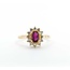 Ring Halo .24ctw Round Diamonds .65ct Ruby 14ky Sz8 2.75g 225050003