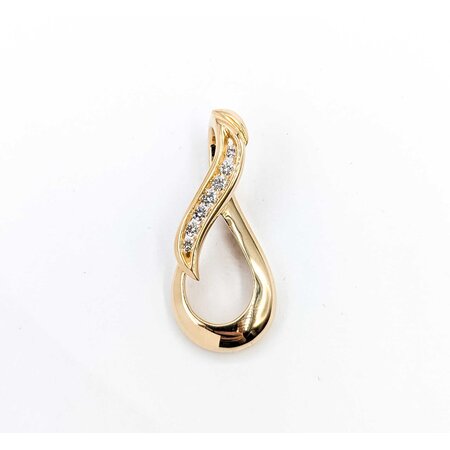 Pendant Slide Channel Set .33ctw Round Diamonds 14ky 32x14mm 4.88g 225050010