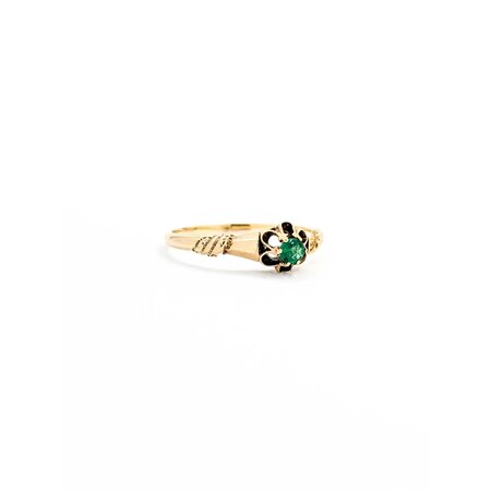 Ring Solitaire .12ct Emerald 14ky Sz7.5 1.9g 225040068
