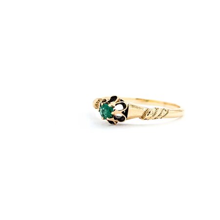 Ring Solitaire .12ct Emerald 14ky Sz7.5 1.9g 225040068