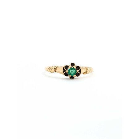 Ring Solitaire .12ct Emerald 14ky Sz7.5 1.9g 225040068
