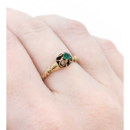 Ring Solitaire .12ct Emerald 14ky Sz7.5 1.9g 225040068