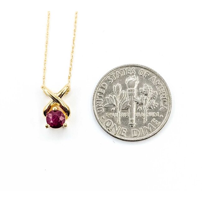 Pendant X .30ct Ruby 14ky 1.35mm 17" 1.41g 225040136