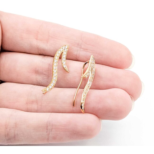 Earrings Climber .25ctw Round Diamonds 18kr 25x9mm 2.10g 225050019