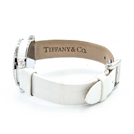 Watch Tiffany & Co. Atlas Roman Numerals White Dial 35mm Stainless Steel 7.75" With Box 125056013