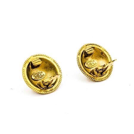 Chanel Coco Mark Round CC Button Earrings 125050131
