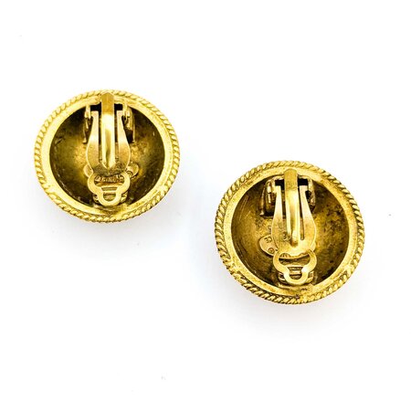 Chanel Coco Mark Round CC Button Earrings 125050131