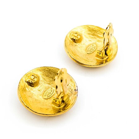 Chanel Coco Mark Round Large CC Grape Vine Earrings 125050124