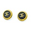 Chanel Coco Mark Round CC Black Acrylic Earrings 125050133