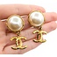 Chanel Coco Mark Earrings Round Faux Mabe Pearl CC Dangle 125050126
