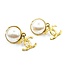 Chanel Coco Mark Earrings Round Faux Mabe Pearl CC Dangle 125050126