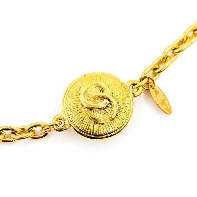 Chanel Coco Mark Gold Medallion Necklace 125050127