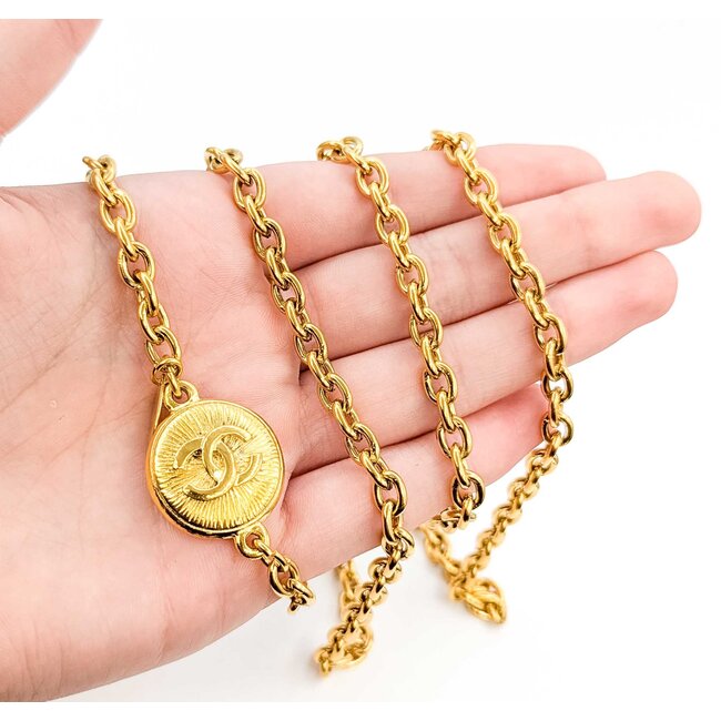 Chanel Coco Mark Gold Medallion Necklace 125050127