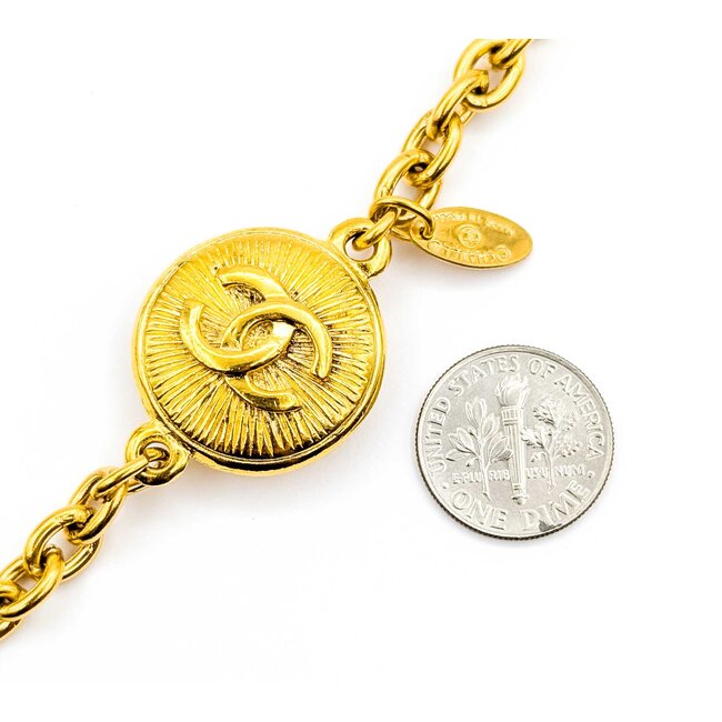 Chanel Coco Mark Gold Medallion Necklace 125050127