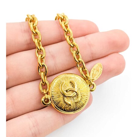 Chanel Coco Mark Gold Medallion Necklace 125050127