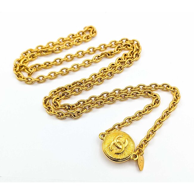 Chanel Coco Mark Gold Medallion Necklace 125050127