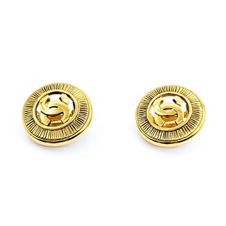 Chanel Coco Mark Textured Medallion Earrings 125050134
