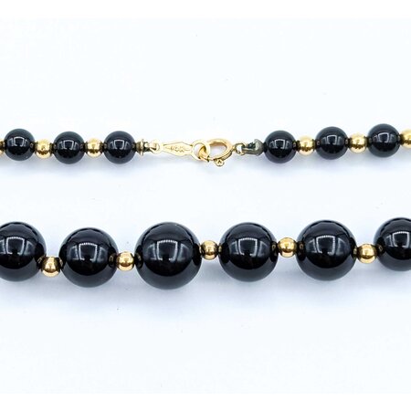 Necklace Strand 5-10mm Onyx 14ky 17.5" 22.22g 225050030