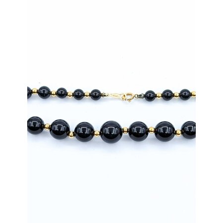 Necklace Strand 5-10mm Onyx 14ky 17.5" 22.22g 225050030