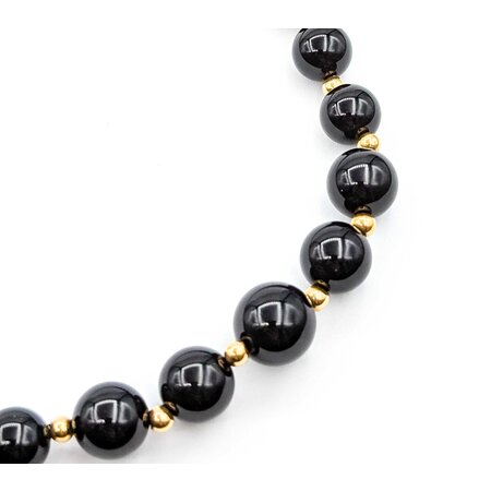 Necklace Strand 5-10mm Onyx 14ky 17.5" 22.22g 225050030