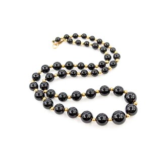 Necklace Strand 5-10mm Onyx 14ky 17.5" 22.22g 225050030