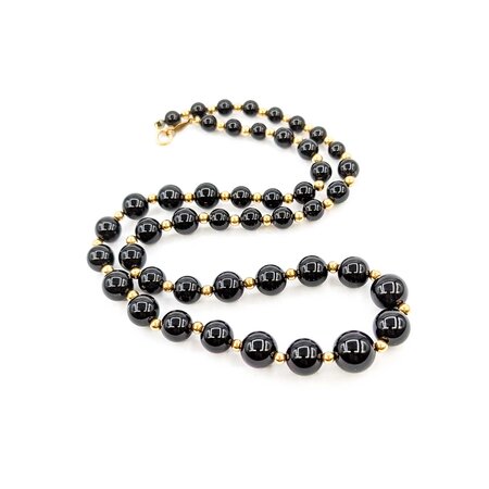 Necklace Strand 5-10mm Onyx 14ky 17.5" 22.22g 225050030