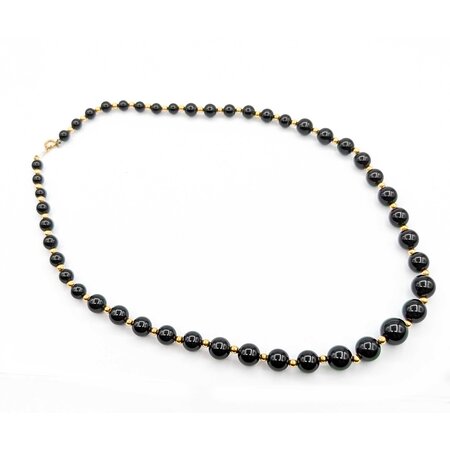 Necklace Strand 5-10mm Onyx 14ky 17.5" 22.22g 225050030