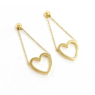 Earrings Tiffany & Co. Dangle Open Heart 18ky 1.5x.5" 4.79g 225050038