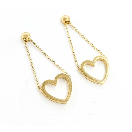 Earrings Tiffany & Co. Dangle Open Heart 18ky 1.5x.5" 4.79g 225050038