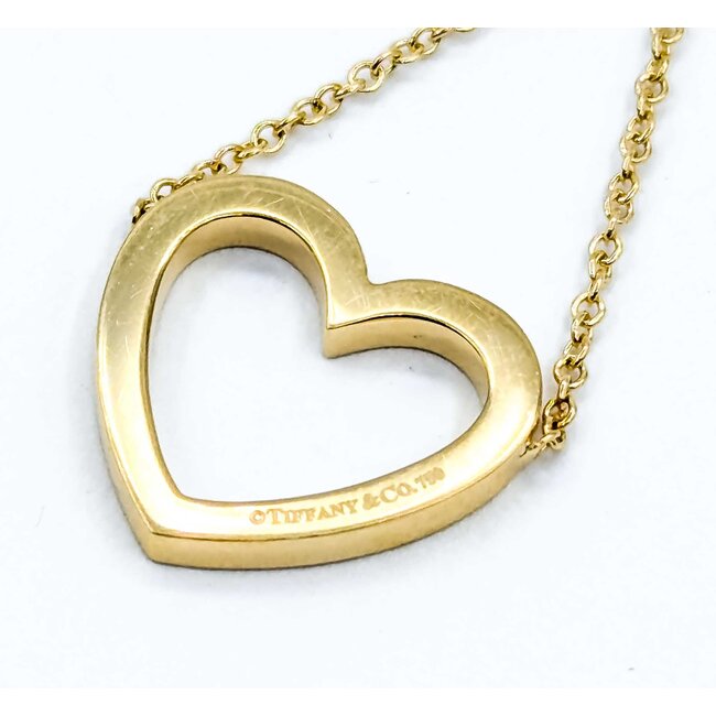 Earrings Tiffany & Co. Dangle Open Heart 18ky 1.5x.5" 4.79g 225050038