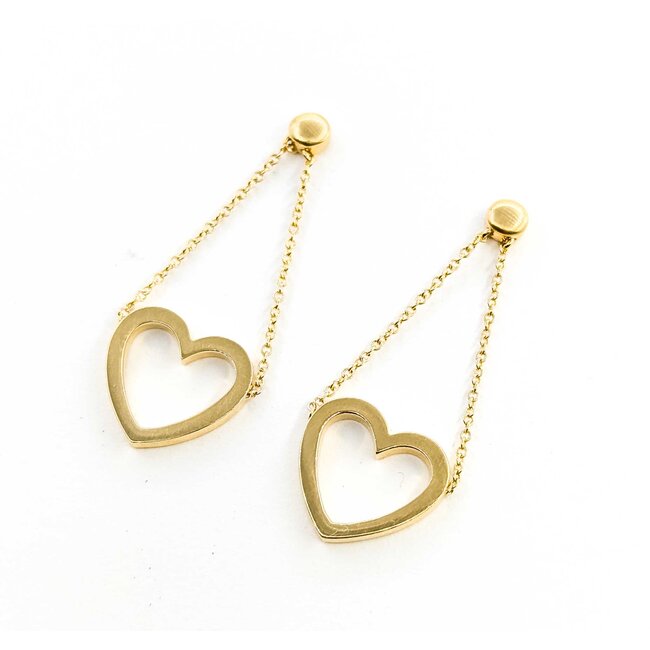 Earrings Tiffany & Co. Dangle Open Heart 18ky 1.5x.5" 4.79g 225050038