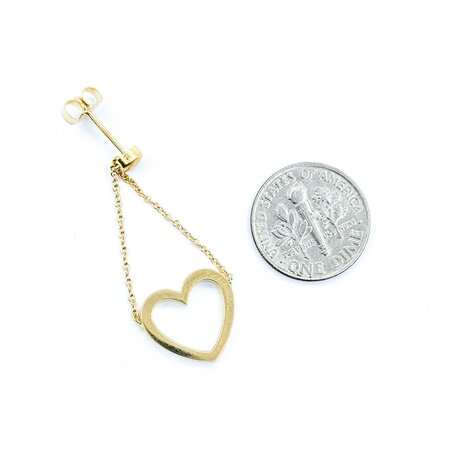 Earrings Tiffany & Co. Dangle Open Heart 18ky 1.5x.5" 4.79g 225050038