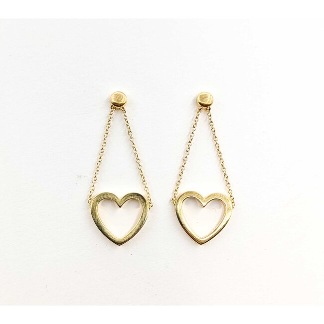 Earrings Tiffany & Co. Dangle Open Heart 18ky 1.5x.5" 4.79g 225050038