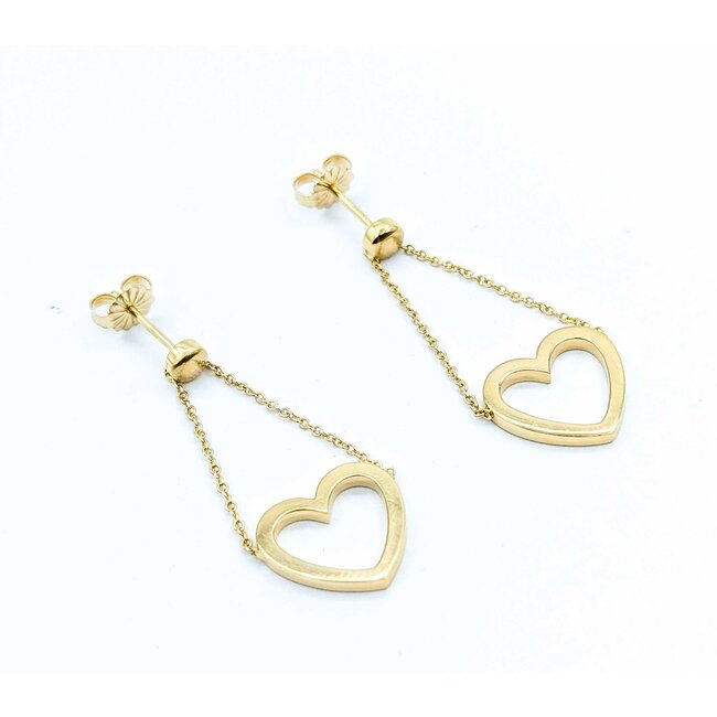 Earrings Tiffany & Co. Dangle Open Heart 18ky 1.5x.5" 4.79g 225050038