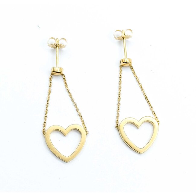 Earrings Tiffany & Co. Dangle Open Heart 18ky 1.5x.5" 4.79g 225050038