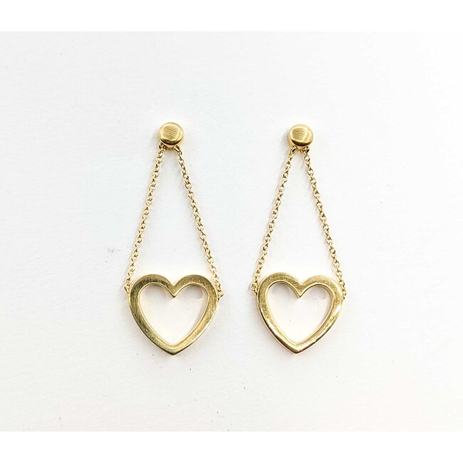 Earrings Tiffany & Co. Dangle Open Heart 18ky 1.5x.5" 4.79g 225050038