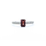  Ring .17ctw Round Diamonds .75ct Garnet 10kw sz6 124110162