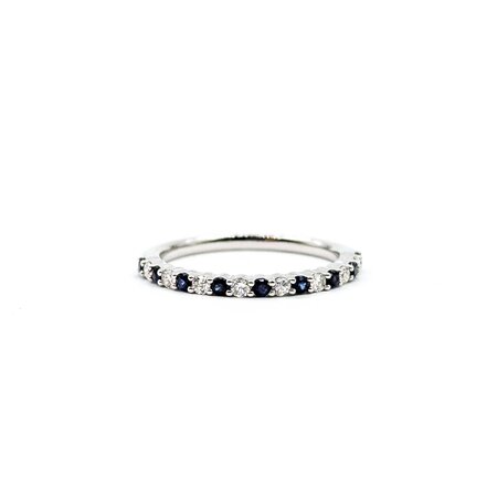 Ring 0.17ctw Round Diamonds 0.25ctw Sapphire 14kw sz6.5 124030193