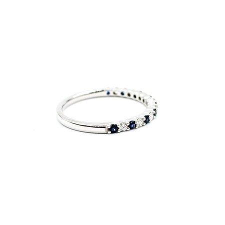 Ring 0.17ctw Round Diamonds 0.25ctw Sapphire 14kw sz6.5 124030193