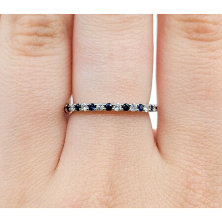 Ring 0.17ctw Round Diamonds 0.25ctw Sapphire 14kw sz6.5 124030193