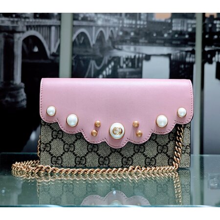 Handbag Gucci Peony Pearly Mini GG Canvas 125050150