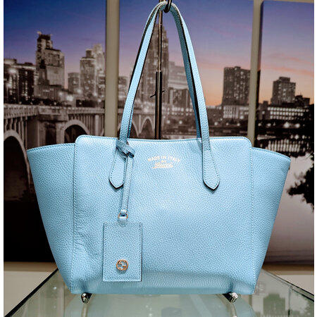 Handbag Gucci Swing Blue Calfskin Leather Tote 125050161