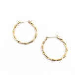  Earrings Twist Hoops 14ky 2.02g 225050042