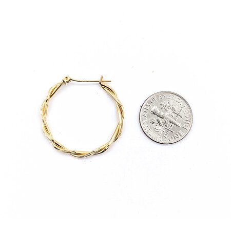 Earrings Twist Hoops 14ky 2.02g 225050042
