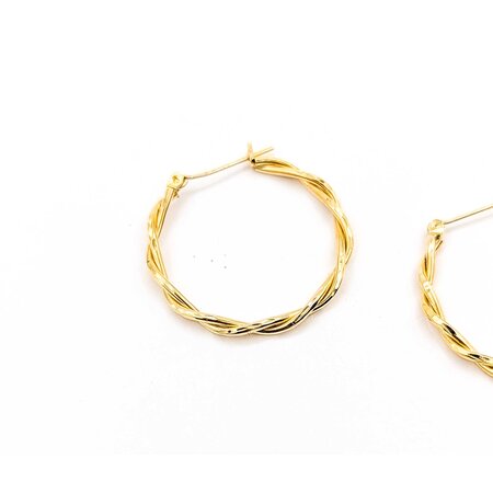 Earrings Twist Hoops 14ky 2.02g 225050042