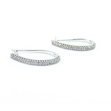 Earrings Hinged Half Hoop Lever Back 1.00ctw Round Diamonds 14kw 34x3mm 7.27g 225050058