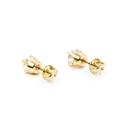 Earrings Screwback 1.4ctw Round Diamonds 14ky 6.75mm 1.69g 225050034
